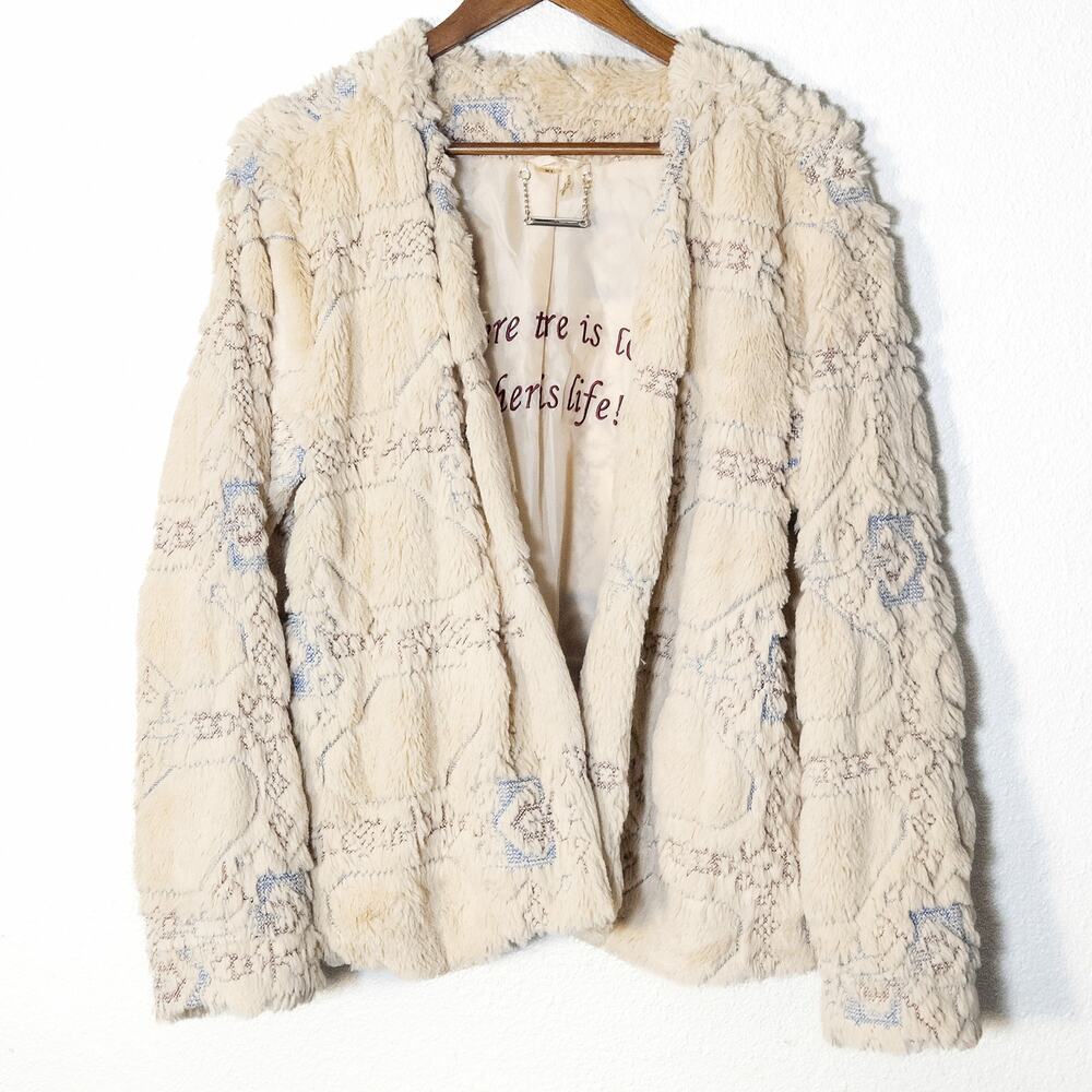 Paparazzi Textured Cardigan Jacket Cream XL Boho Romantic Cottagecore